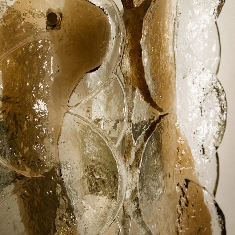 Pair of Citrus Swirl Ice Glass Wall Lights or Sconces from J.T. Kalmar, 1969