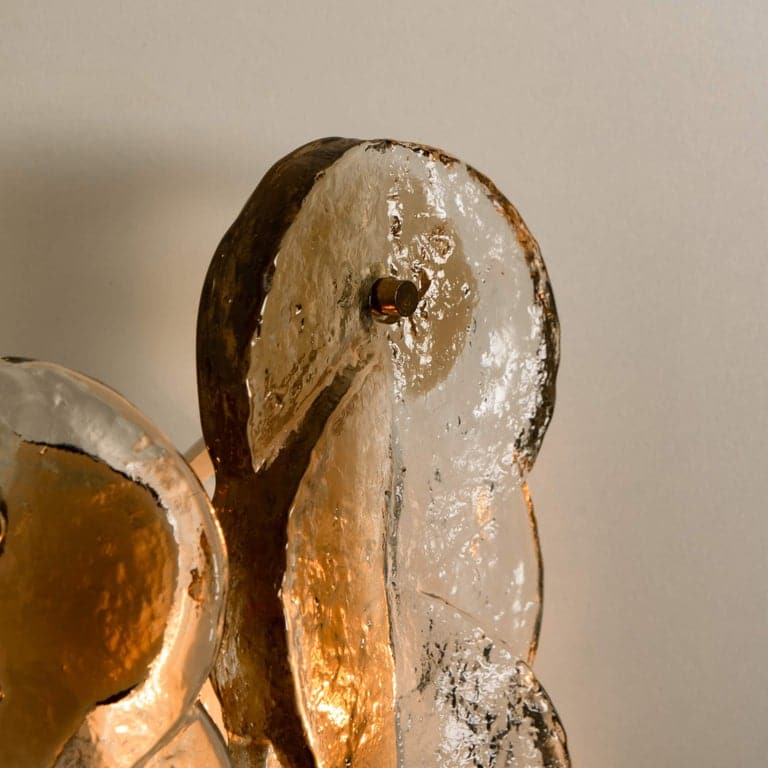 Pair of Citrus Swirl Ice Glass Wall Lights or Sconces from J.T. Kalmar, 1969