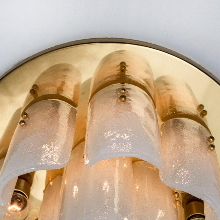 1 of the 2 Brass and Glass Flush Mounts by J.T. Kalmar, 1960