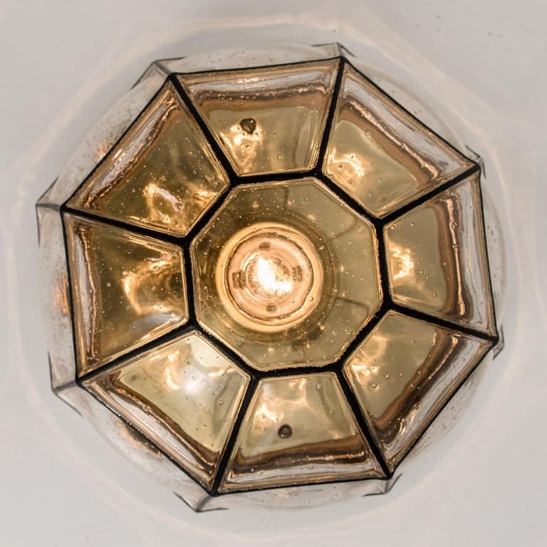 1 of the 2 Clear Glass Flush Mount or Wall Light by Limburg, 1960s