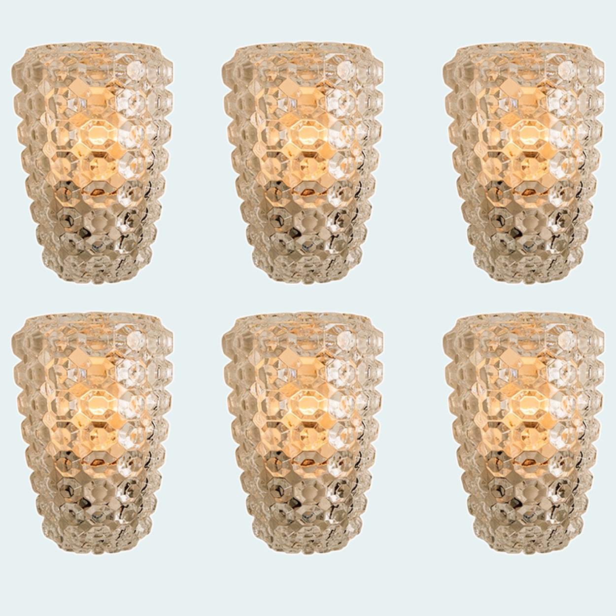 1 of the 3 Pairs of Glass Wall Lights Sconces by Tynell for Glashütte, 1960