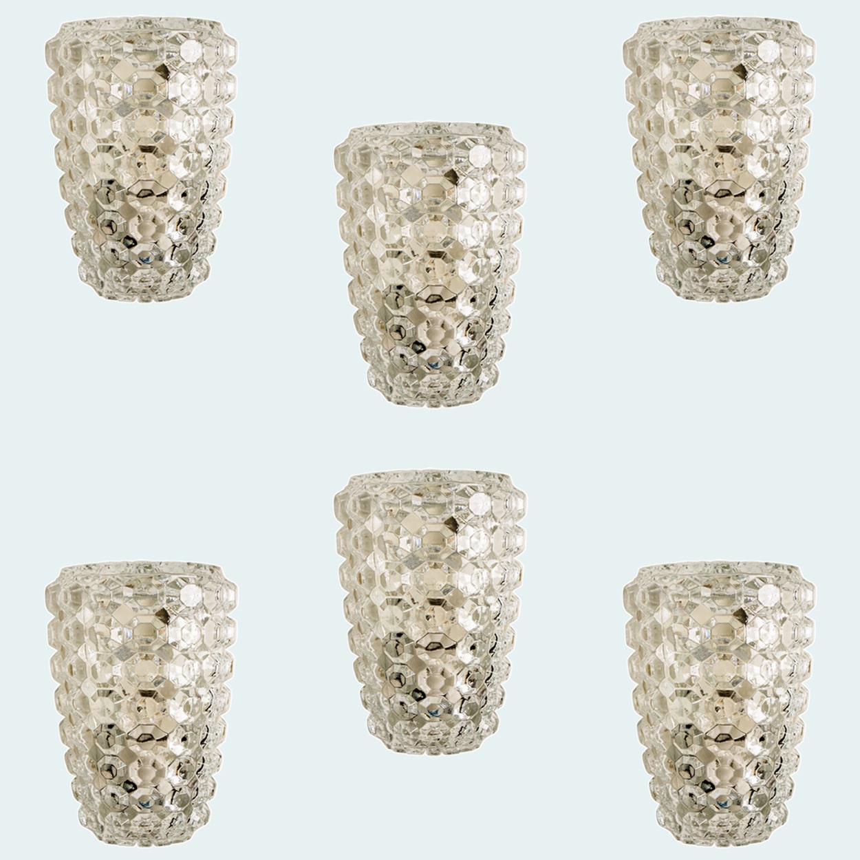 1 of the 3 Pairs of Glass Wall Lights Sconces by Tynell for Glashütte, 1960