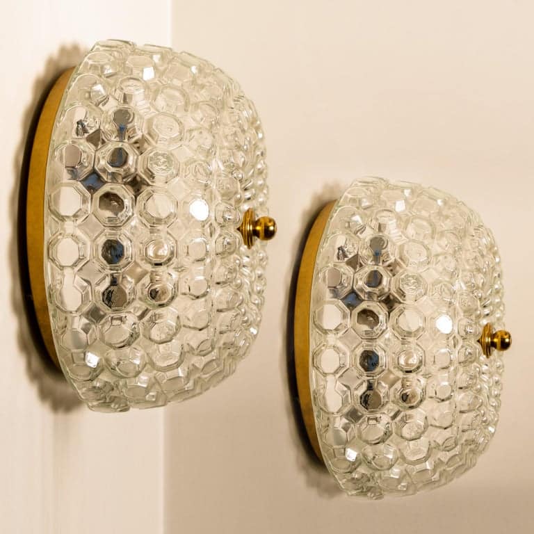 Pair of Bubble Flush Mounts/Wall Sconces by Limburg, 1960s