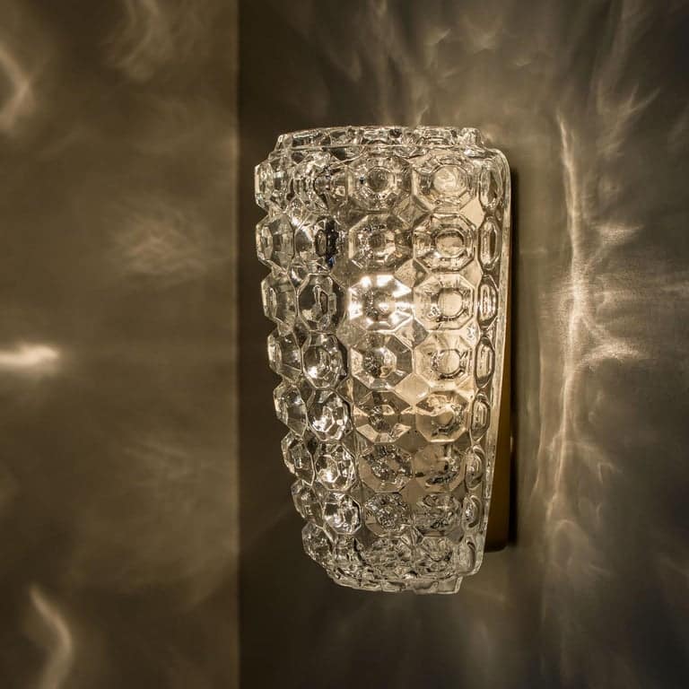 1 of the 3 Pairs of Glass Wall Lights Sconces by Tynell for Glashütte, 1960
