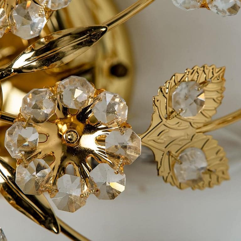 1 of the 5 Gold-Plated Flower Wall Light/ Flush Mount by Palwa