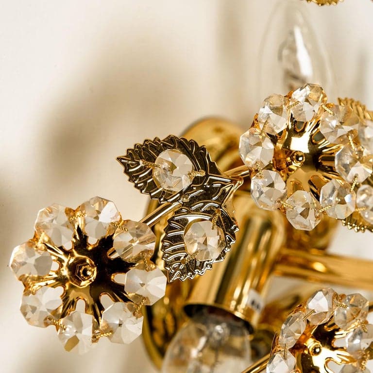 1 of the 5 Gold-Plated Flower Wall Light/ Flush Mount by Palwa