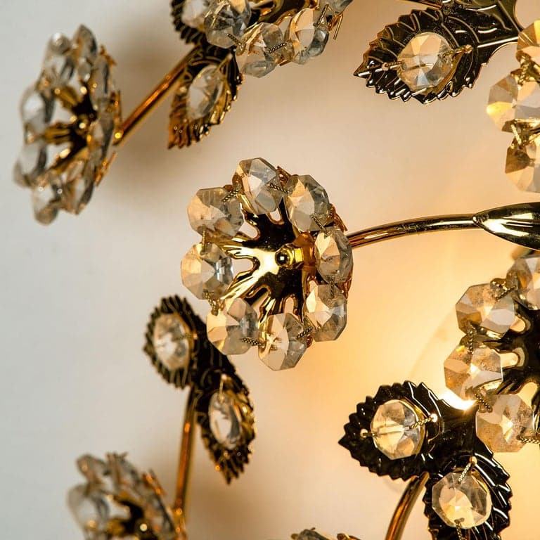 1 of the 5 Gold-Plated Flower Wall Light/ Flush Mount by Palwa