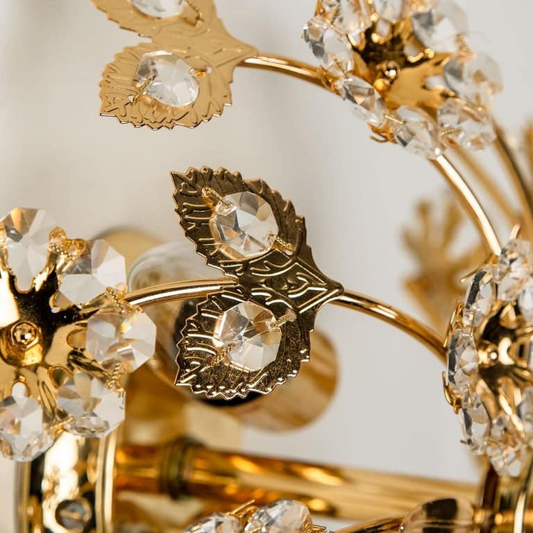 1 of the 5 Gold-Plated Flower Wall Light/ Flush Mount by Palwa