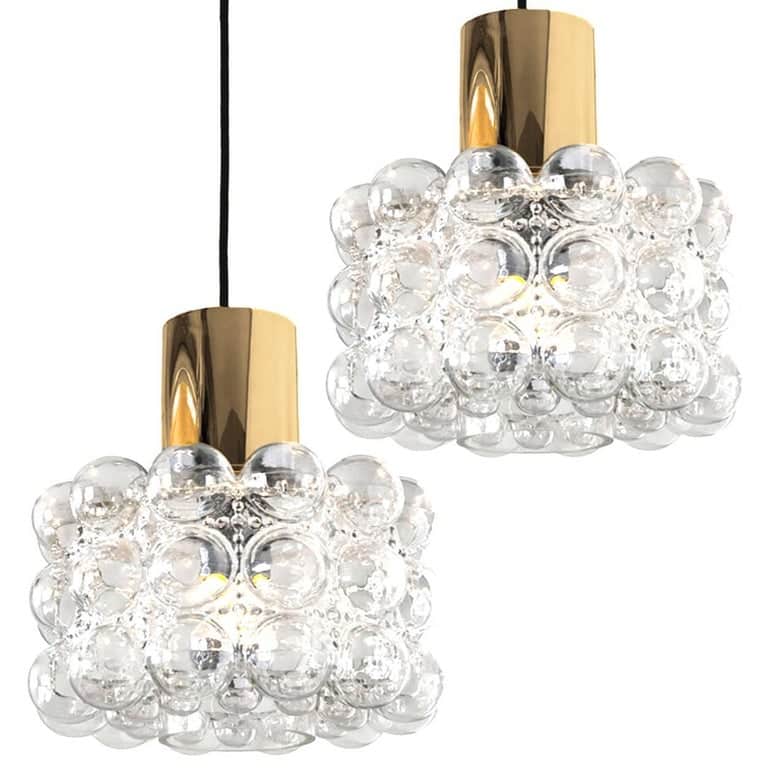 1 of the 4 beautiful Bubble Glass Pendant Lamps by Helena Tynell, 1960