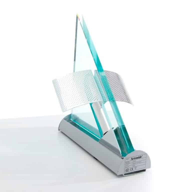 One of the Ten Glass Aluminium Triangle Shaped Wall Lights, Artemide, 1984