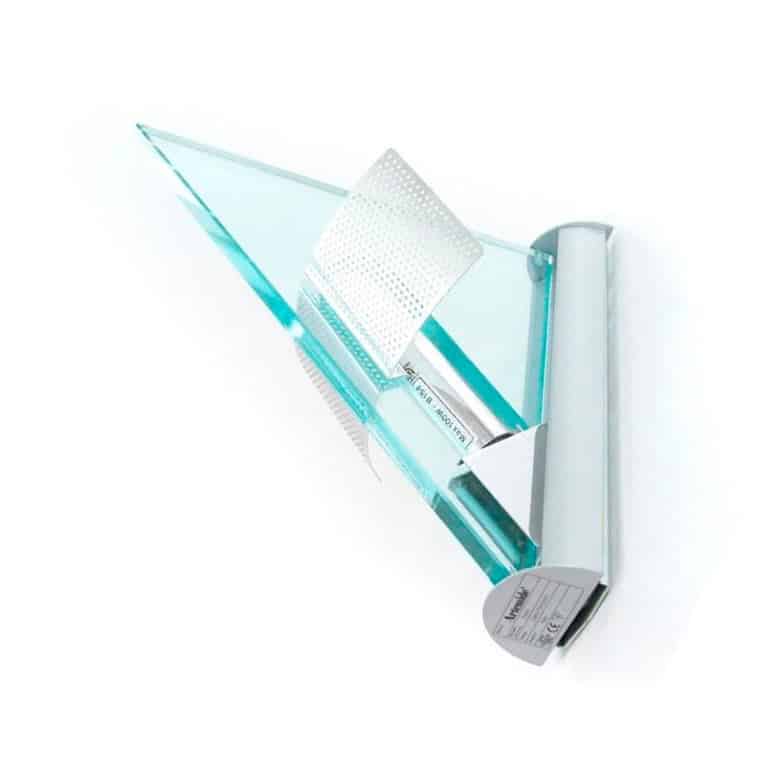 One of the Ten Glass Aluminium Triangle Shaped Wall Lights, Artemide, 1984