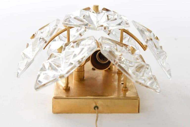 1 of the 6 Faceted Crystal and Gilt Sconces by Kinkeldey, Germany, 1970s