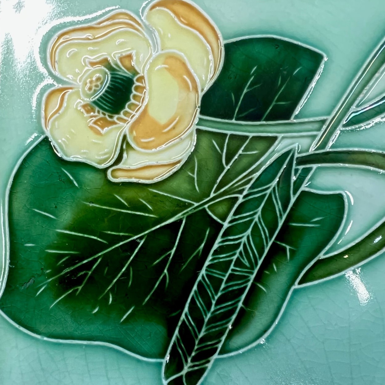 1 of the 6 Antique Relief Tiles from S.A. des Pavilions, 1920s
