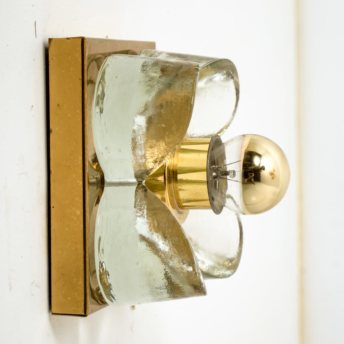 Flower Wall Lights, Brass and Glass by Sische, 1970s, Germany