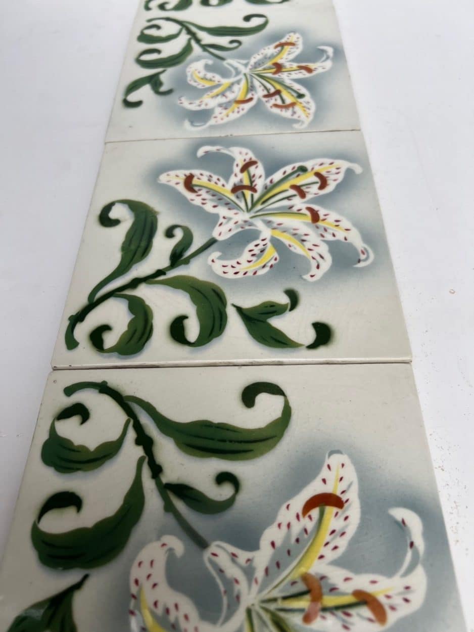 1 of the 25 Antique Ceramic Tiles by Faiencerie de Bouffioulx, Belgium 1920s