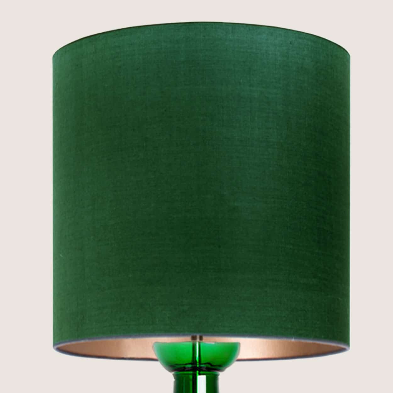 Green Glass Table Lamp With Handmade Shade by Doria Leuchten Germany