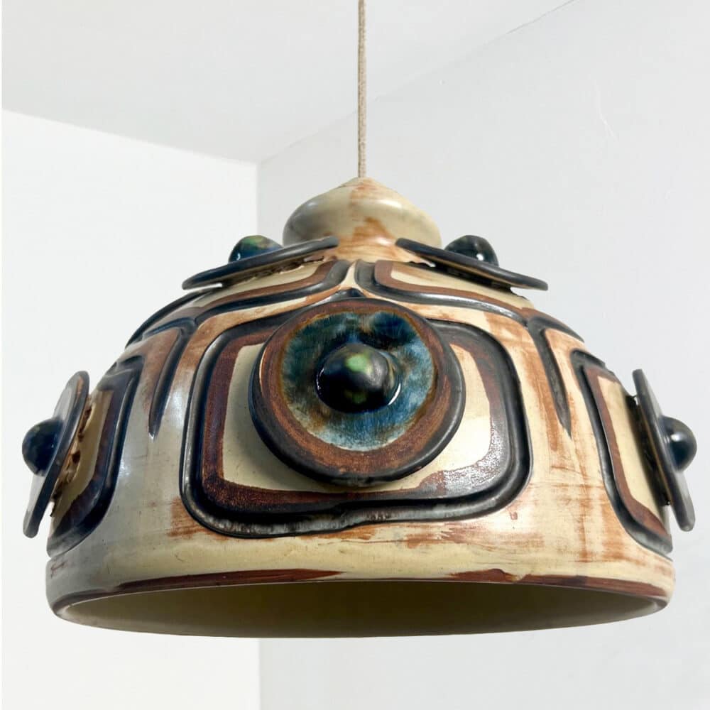 Beautiful Ceramic Pendant Light, Keramik, Denmark, 1970s