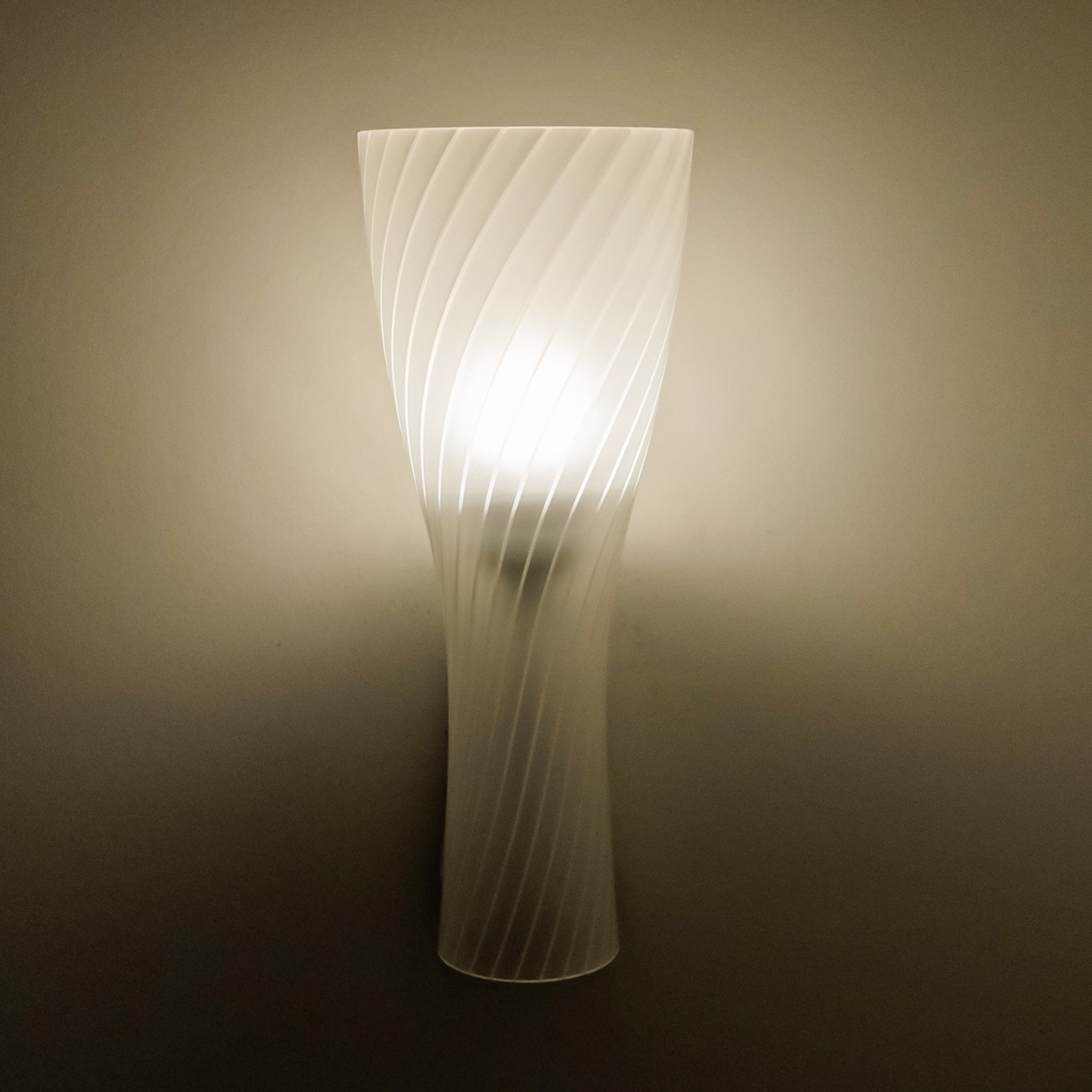 1 of 6 Striped Clear White Glass Wall Lights by Gangkofner for Peill, Germany