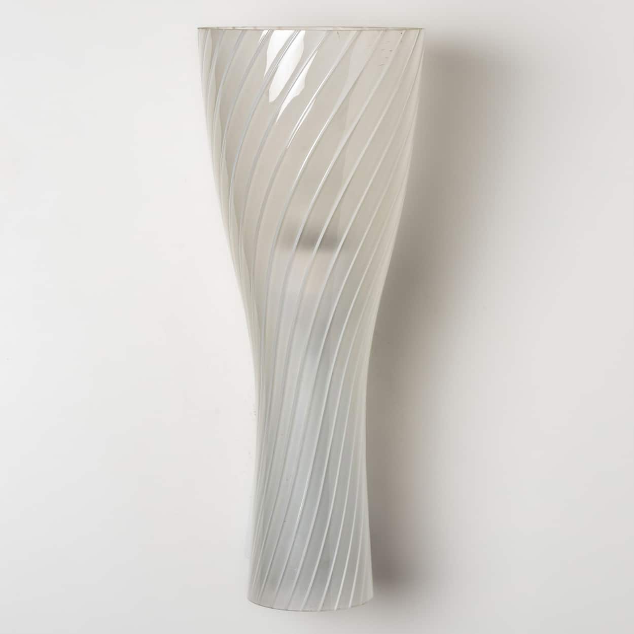 1 of 6 Striped Clear White Glass Wall Lights by Gangkofner for Peill, Germany