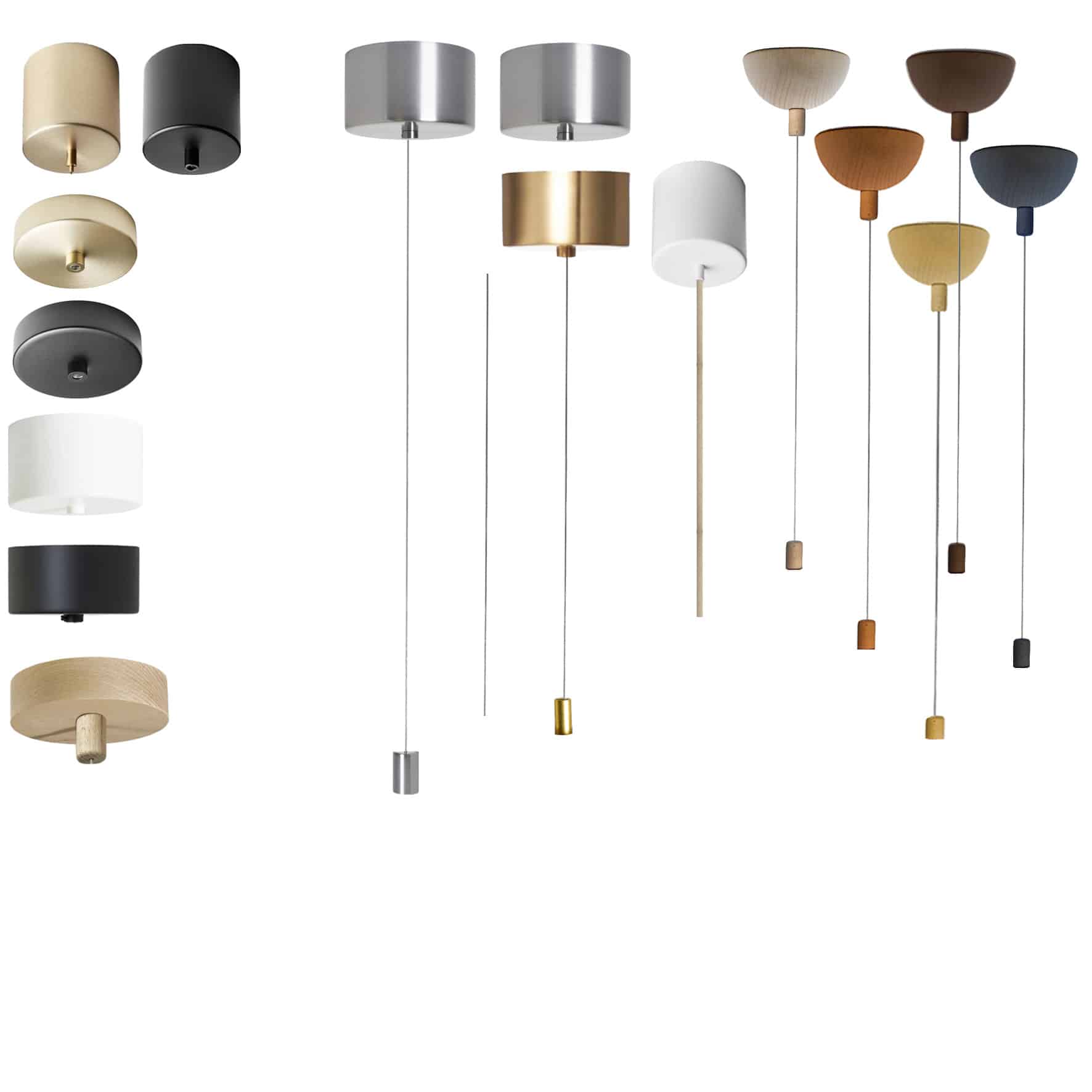 Flat Brown Beige Ceramic Pendant Light, Denmark, 1970