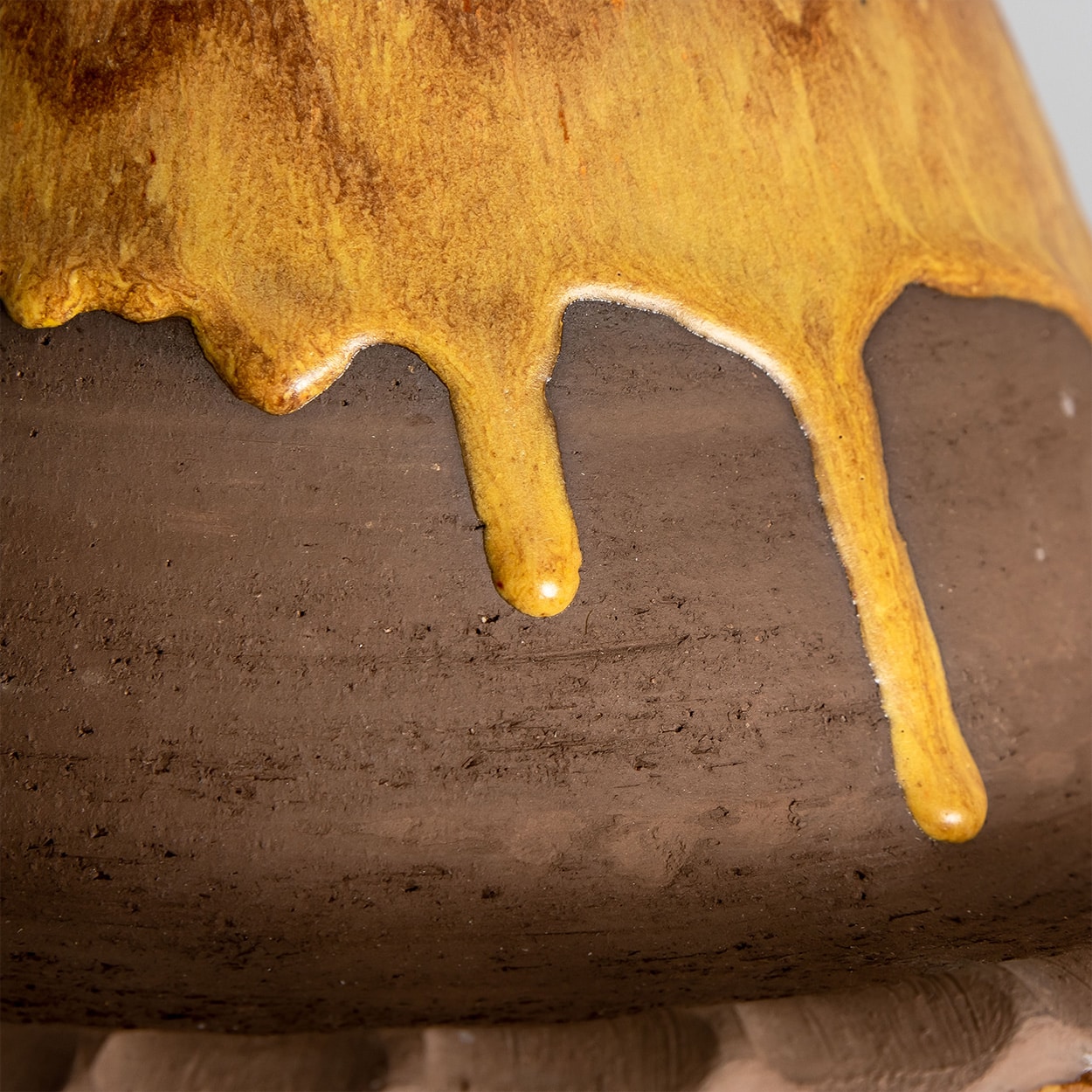 Triangle Brown Terra Ceramic Pendant Light, Denmark, 1970