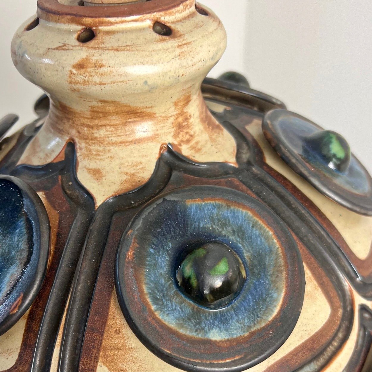 Several Blue Ceramic Pendant Lights, Denmark, 1970