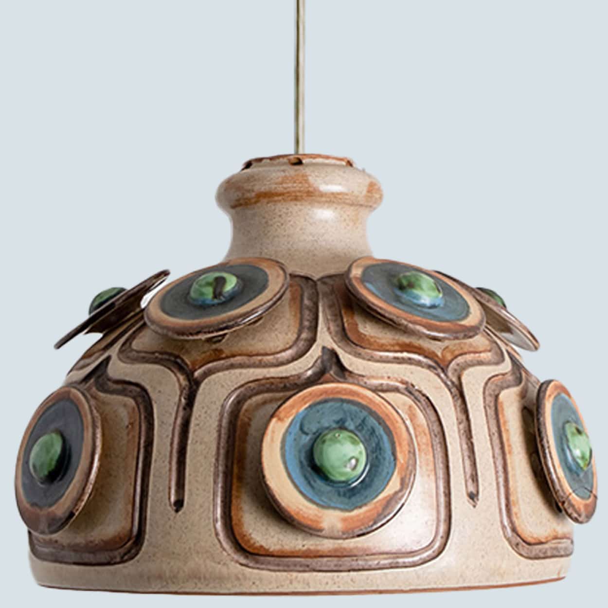 Several Blue Ceramic Pendant Lights, Denmark, 1970