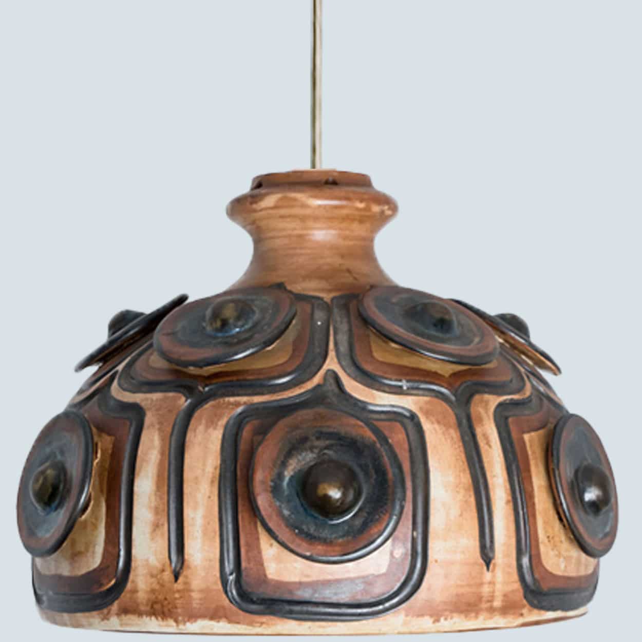 Several Blue Ceramic Pendant Lights, Denmark, 1970
