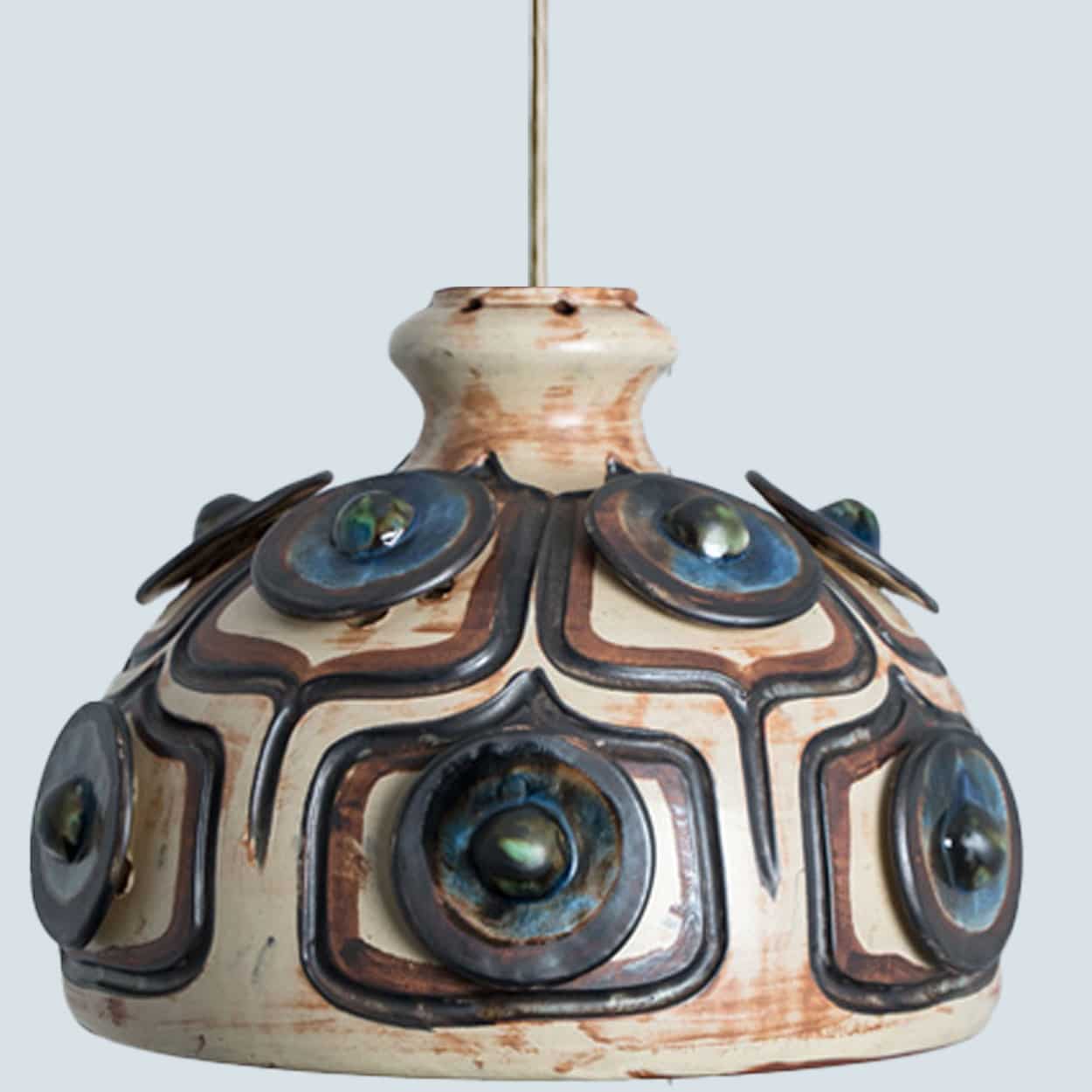 Several Blue Ceramic Pendant Lights, Denmark, 1970