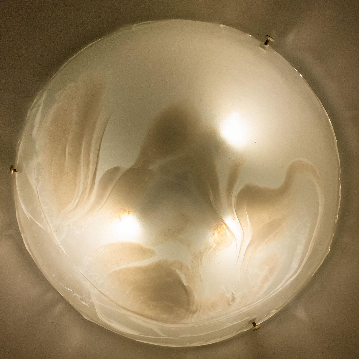 Round Marbled Glass Wall Light by Hillebrand, Germany, 1960s