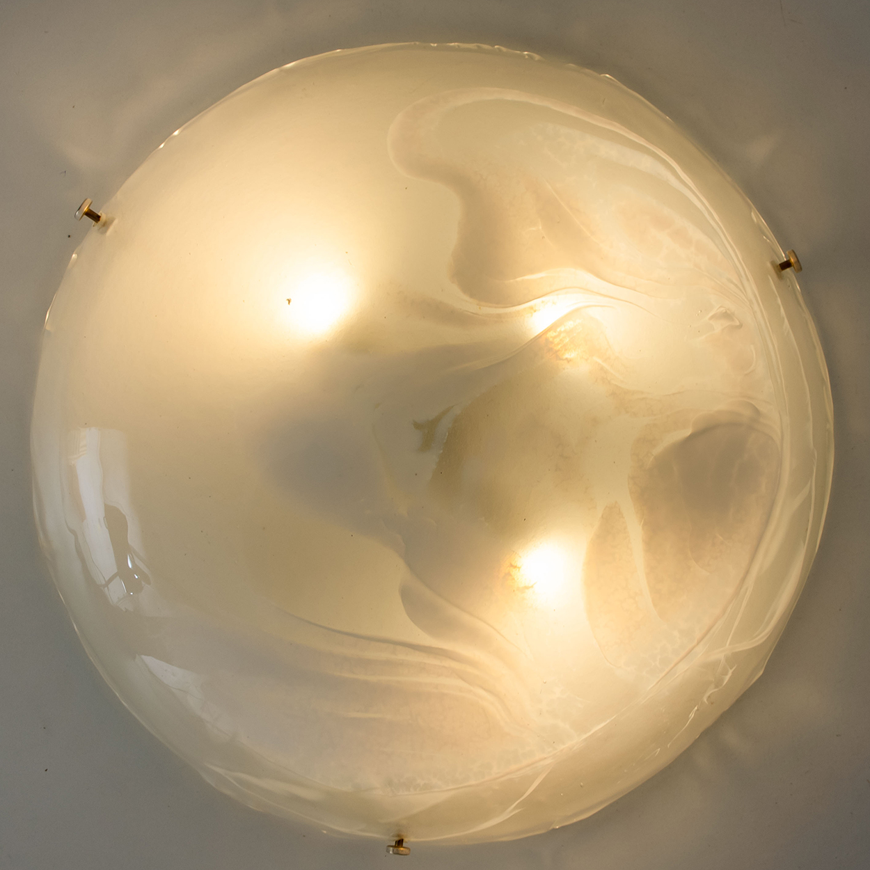 Round Marbled Glass Wall Light by Hillebrand, Germany, 1960s