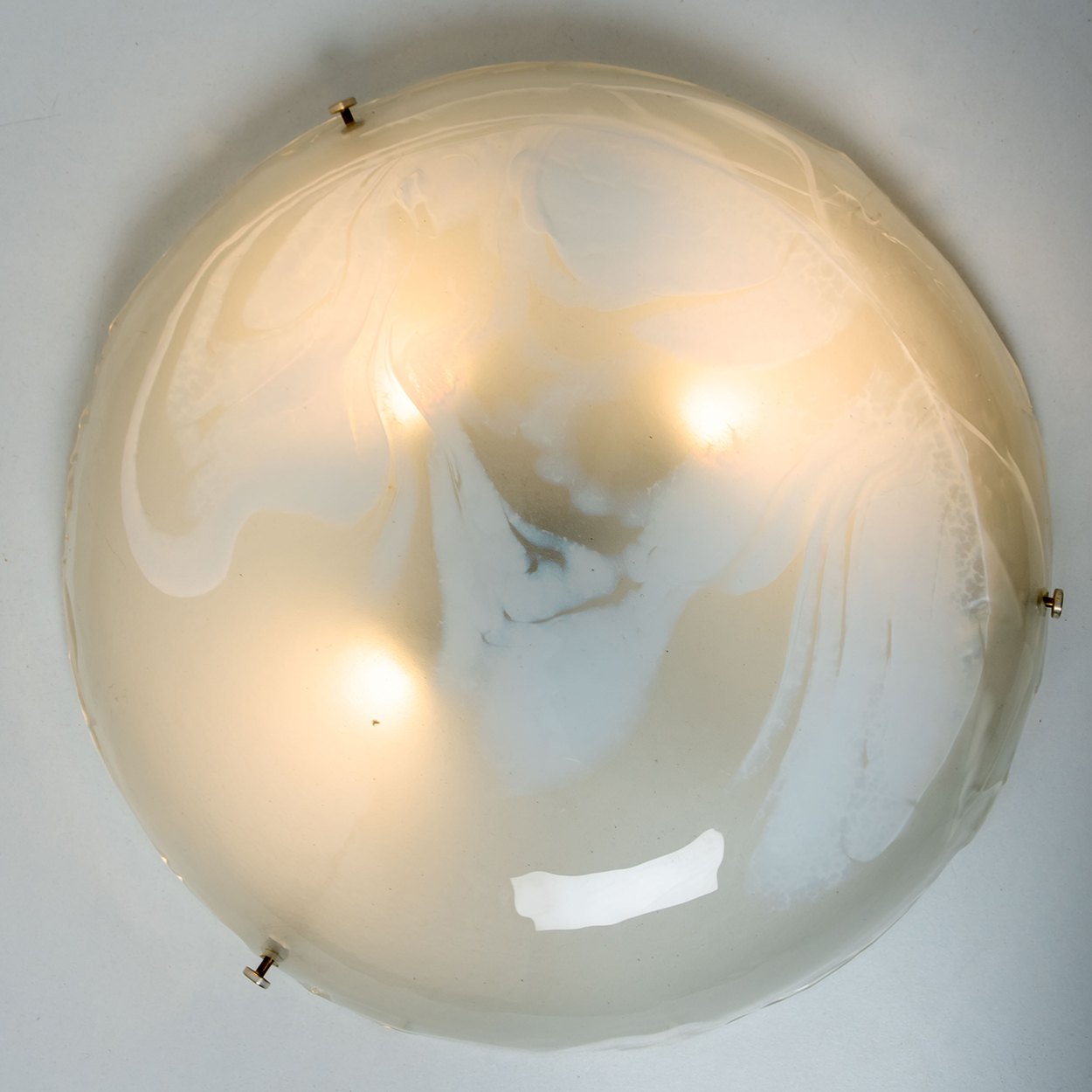 Round Marbled Glass Wall Light by Hillebrand, Germany, 1960s