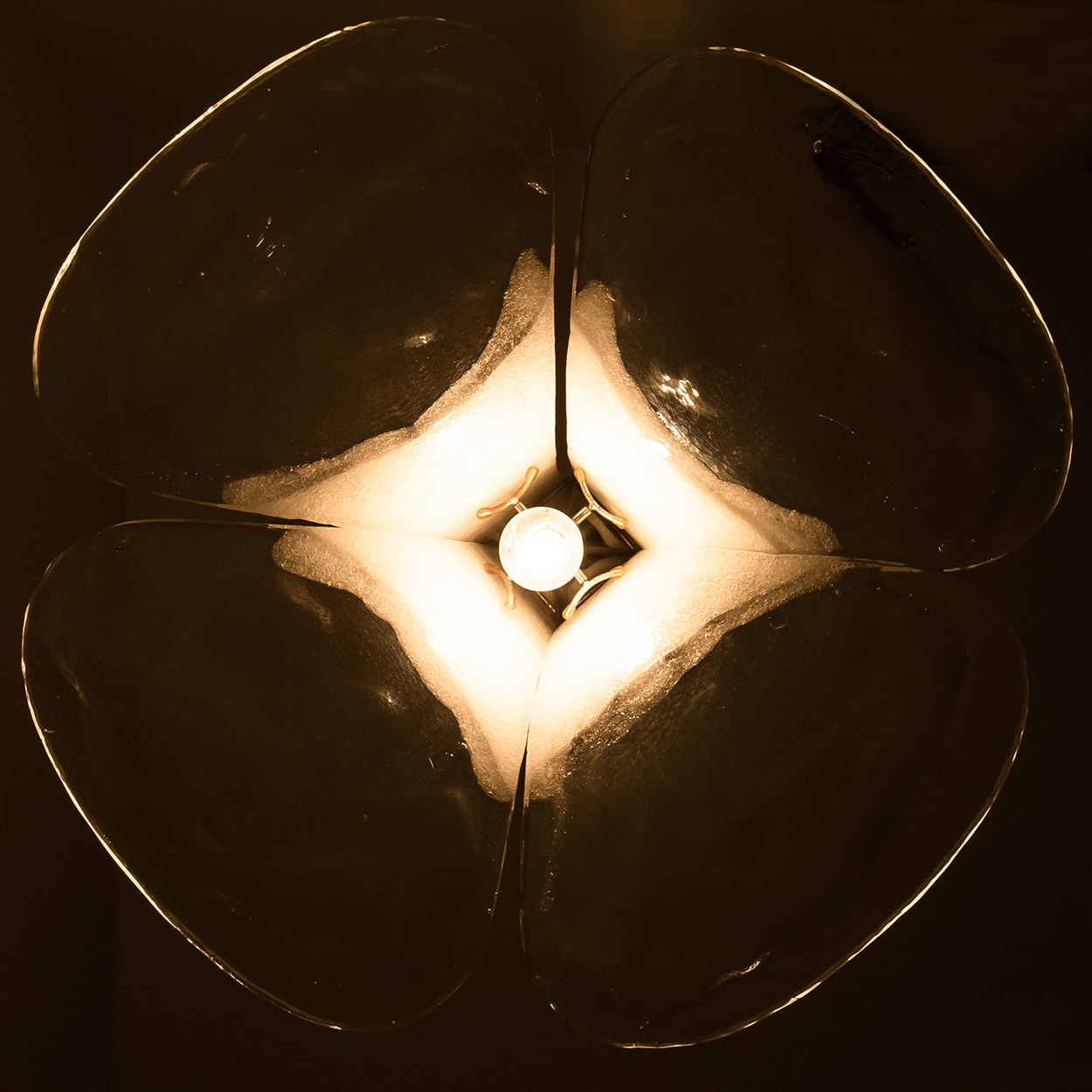 1 of the 2 White Flower Pendant Light by Carlo Nason, 1960