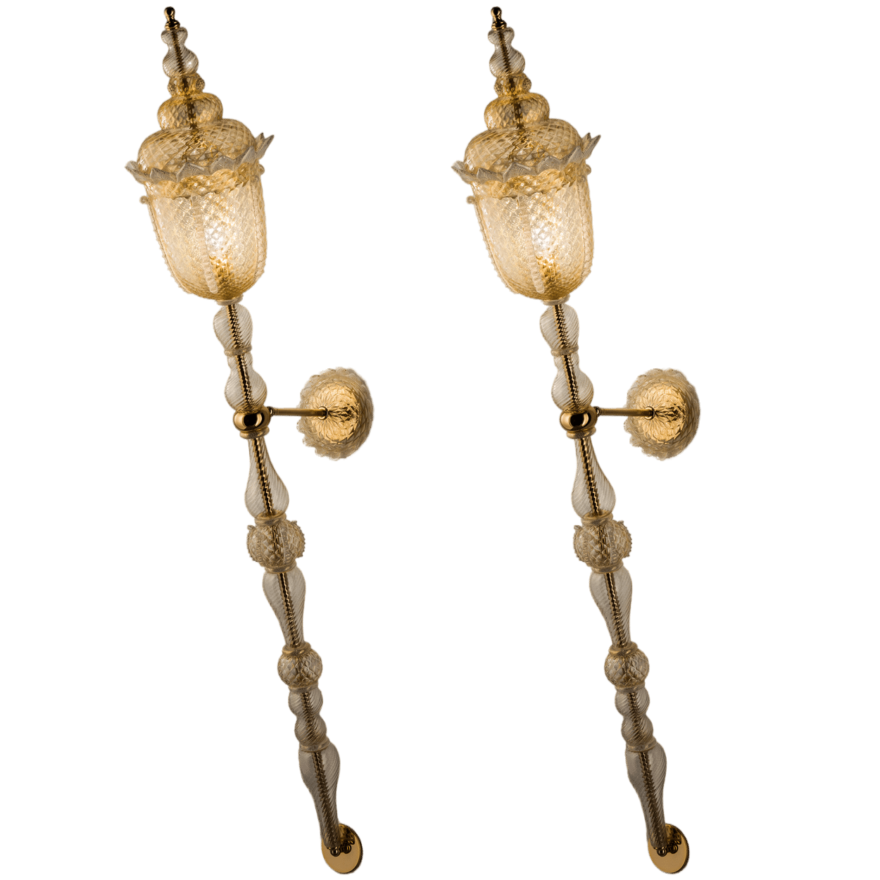 Exceptional and Rich Wall Lights by Signoretto, Murano