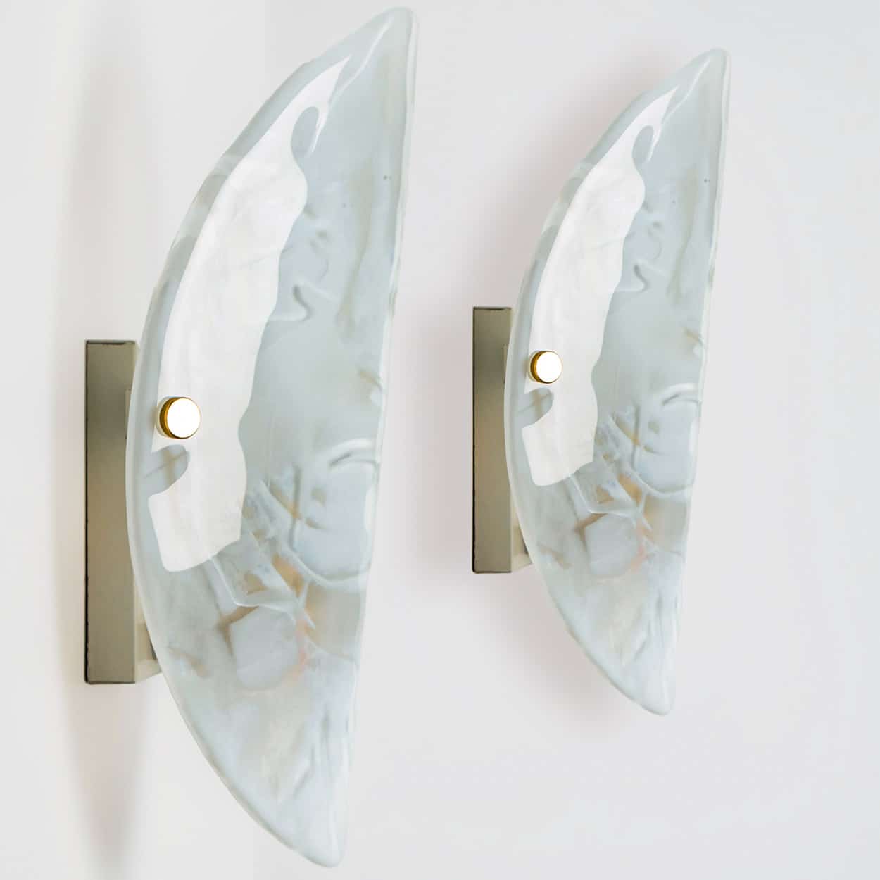 Oval Marbled Glass Wall Light by Hillebrand, Germany, 1960s