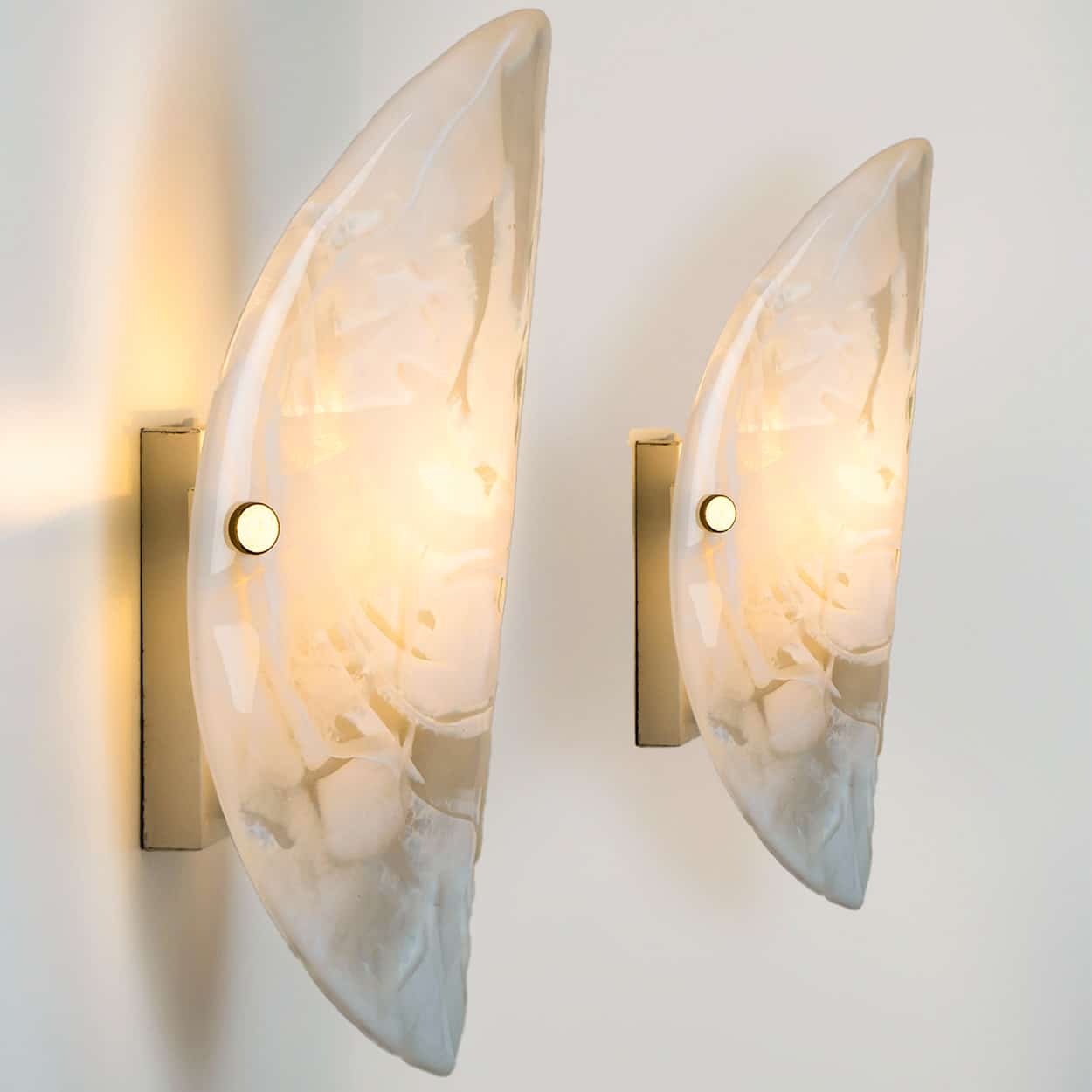 Oval Marbled Glass Wall Light by Hillebrand, Germany, 1960s