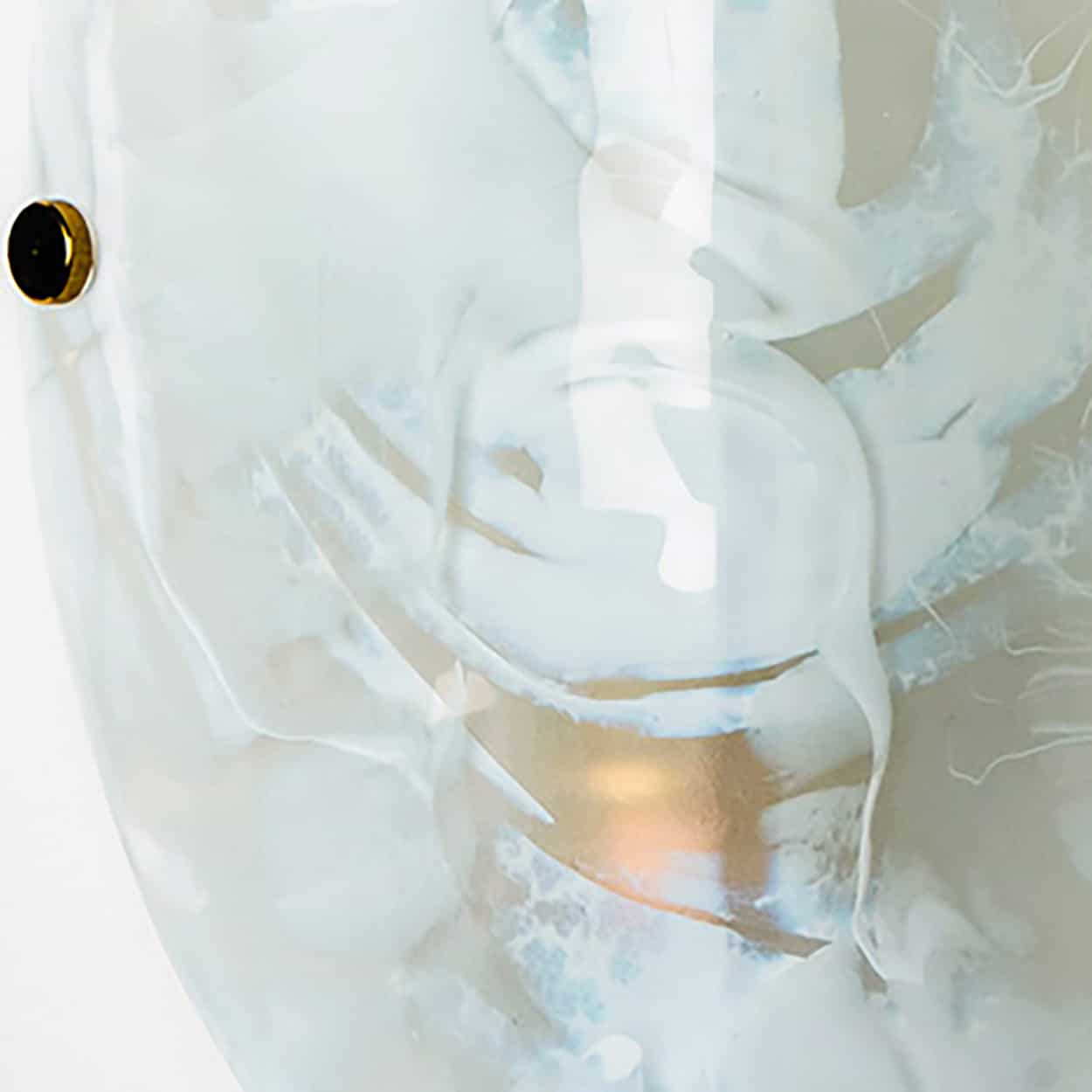 Oval Marbled Glass Wall Light by Hillebrand, Germany, 1960s