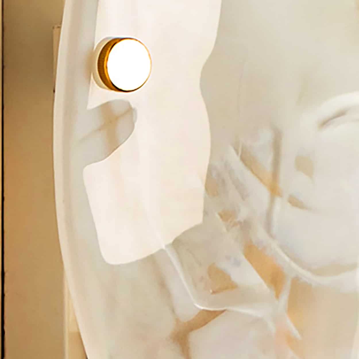 Oval Marbled Glass Wall Light by Hillebrand, Germany, 1960s