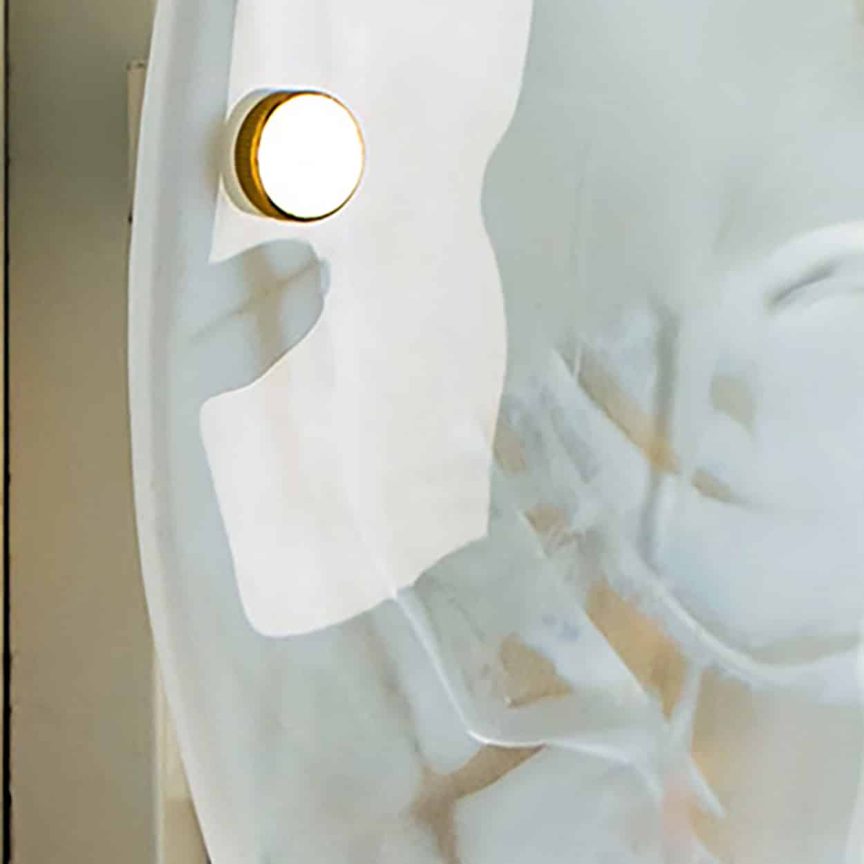 Oval Marbled Glass Wall Light by Hillebrand, Germany, 1960s