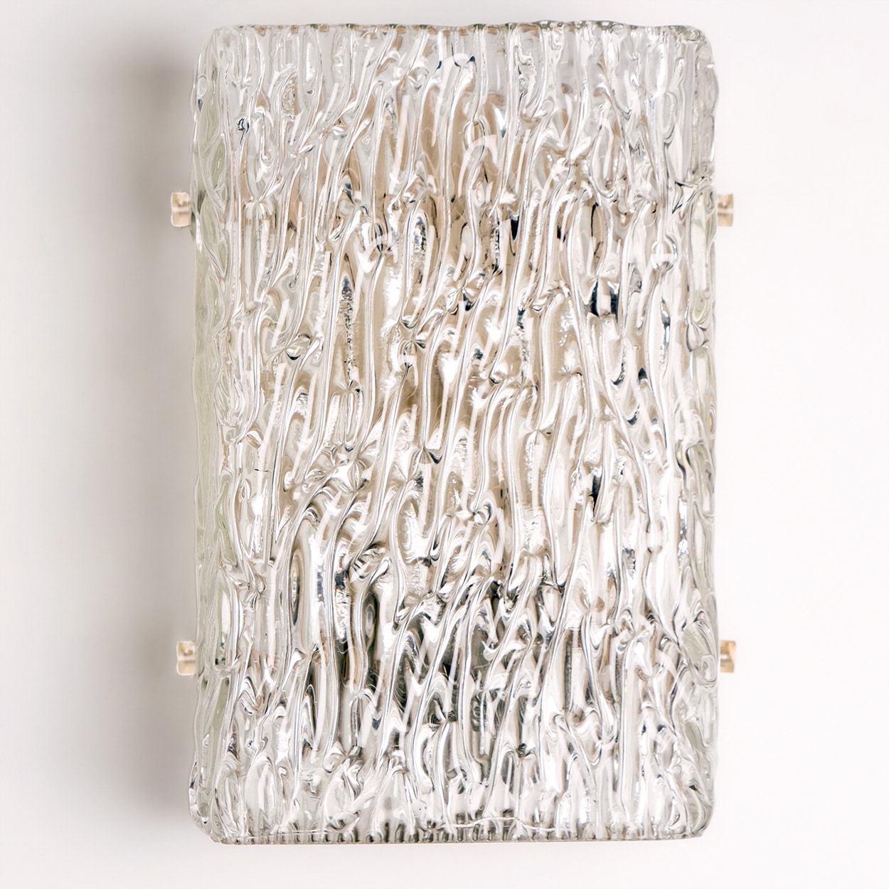 1 of 4 Textured Wave Glass Wall Lights by Kalmar Leuchten, 1970s