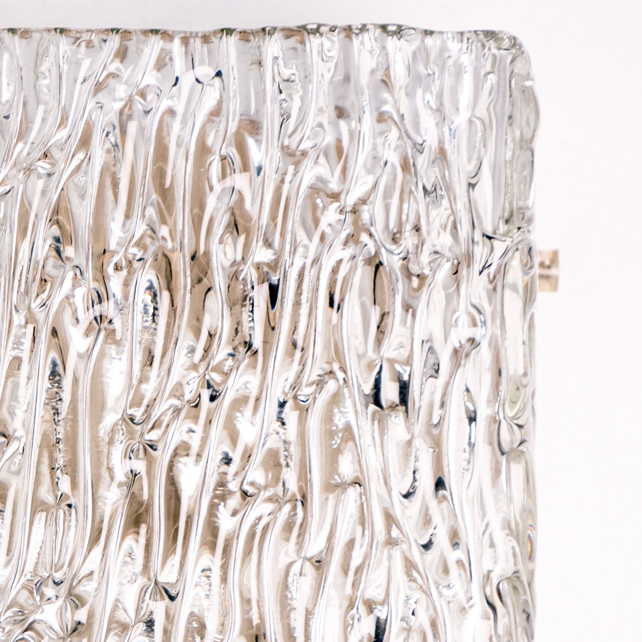 1 of 4 Textured Wave Glass Wall Lights by Kalmar Leuchten, 1970s