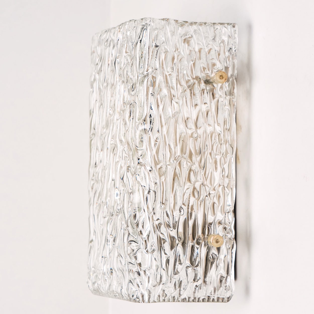 1 of 4 Textured Wave Glass Wall Lights by Kalmar Leuchten, 1970s