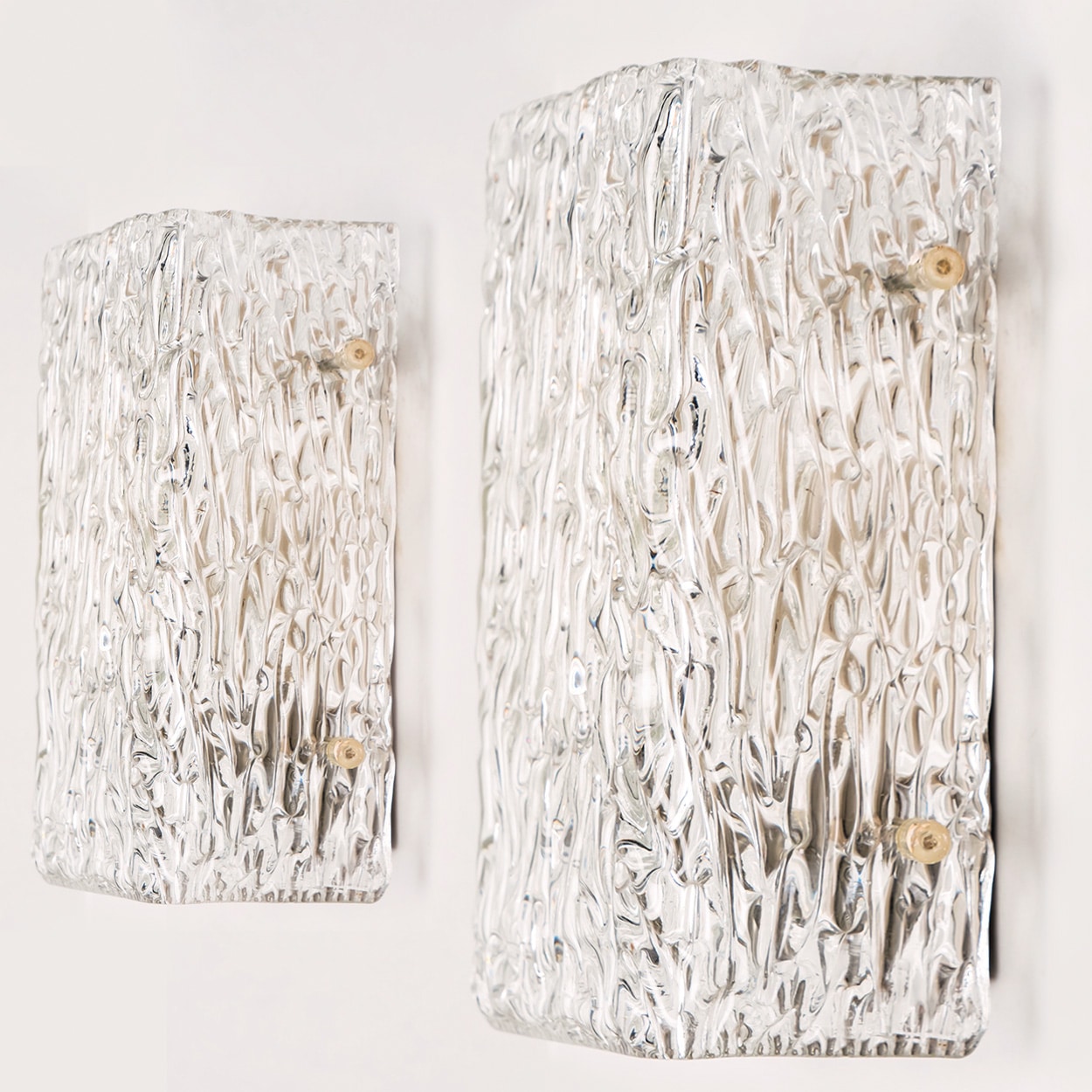 1 of 4 Textured Wave Glass Wall Lights by Kalmar Leuchten, 1970s