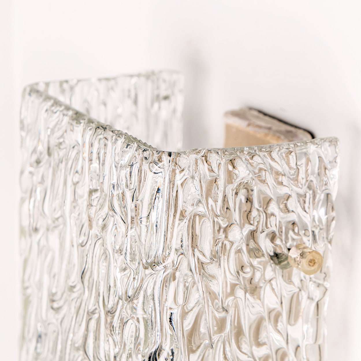 1 of 4 Textured Wave Glass Wall Lights by Kalmar Leuchten, 1970s