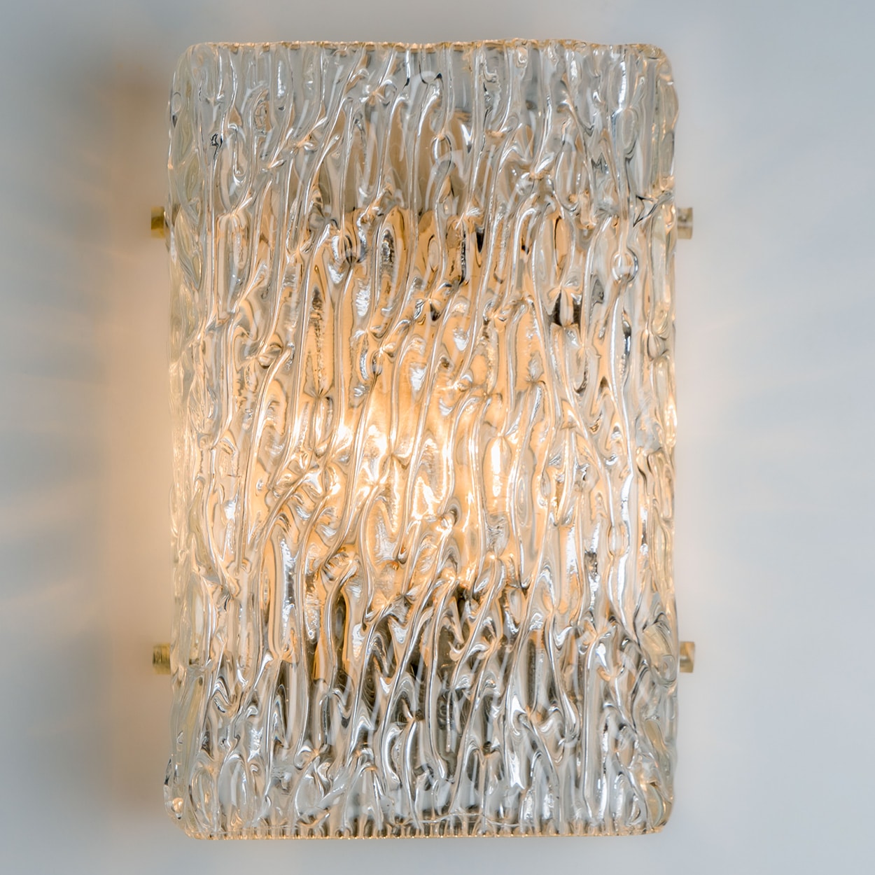 1 of 4 Textured Wave Glass Wall Lights by Kalmar Leuchten, 1970s