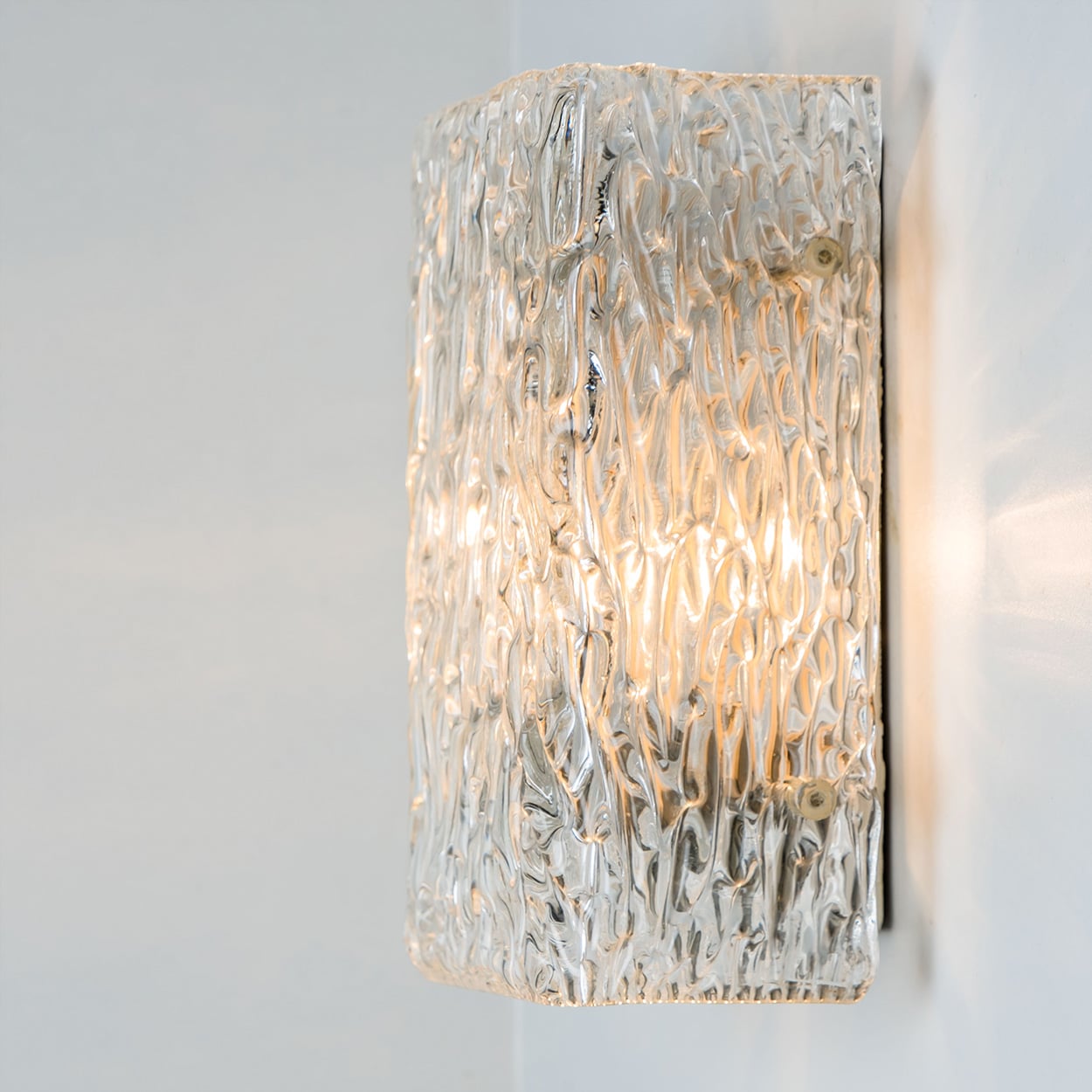 1 of 4 Textured Wave Glass Wall Lights by Kalmar Leuchten, 1970s