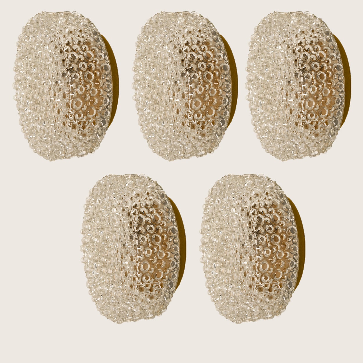 Round Bubble Textured Glass Flush Mount, VEB