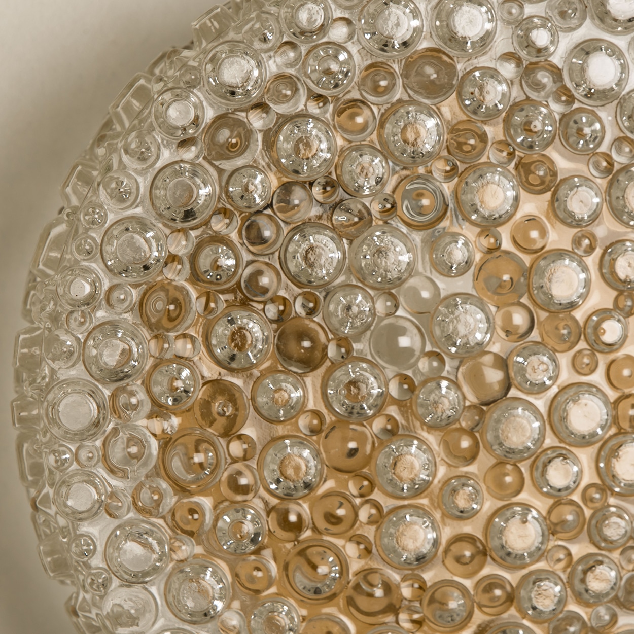 Round Bubble Textured Glass Flush Mount, VEB