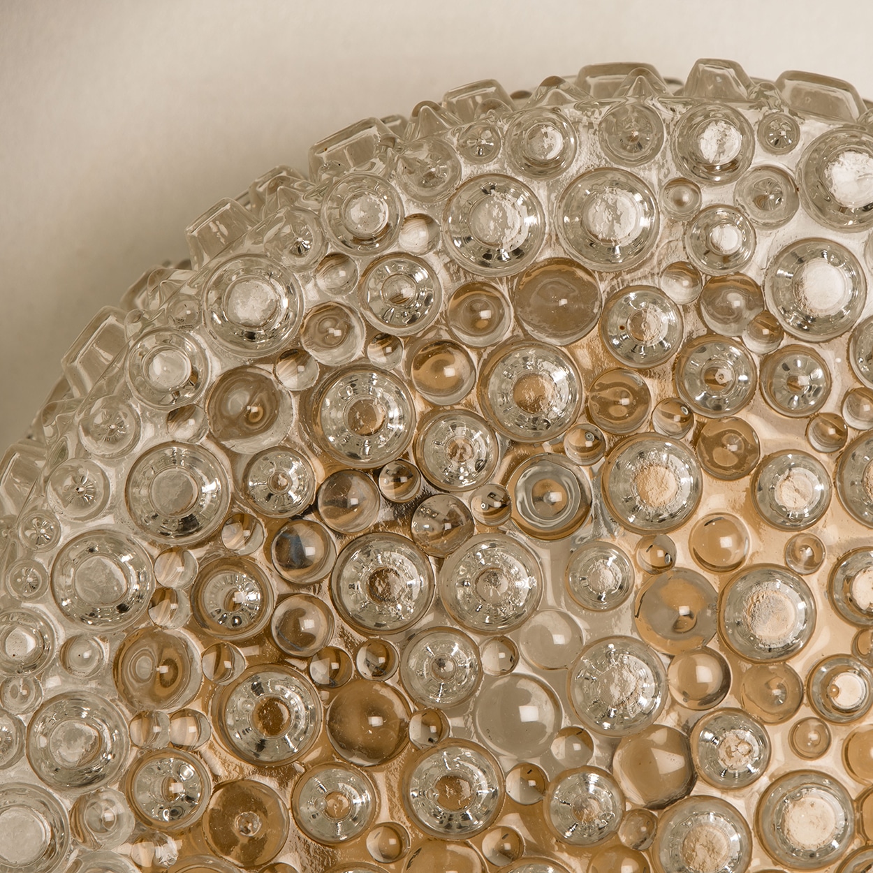 Round Bubble Textured Glass Flush Mount, VEB