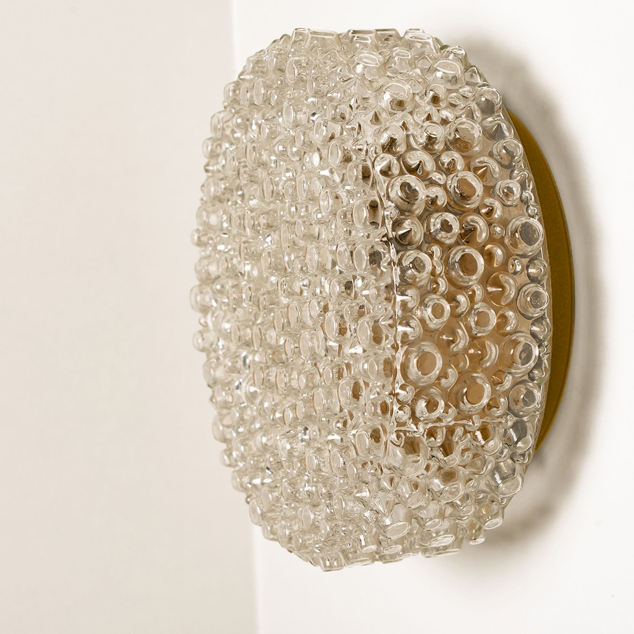 Round Bubble Textured Glass Flush Mount, VEB